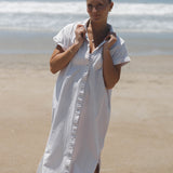 Riga Short Sleeve Midi Dress - Tan Stripes
