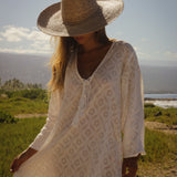 Siena Bell Sleeve Dress - White