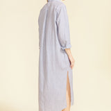 Lido Midi Shirt Dress - Light Blue Stripes