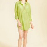 Positano Shirt Dress - Chartreuse