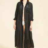Positano Maxi Shirt Dress - Black