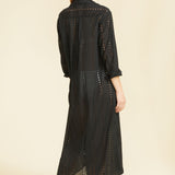 Positano Maxi Shirt Dress - Black