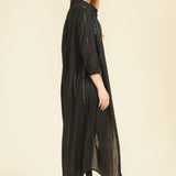 Positano Maxi Shirt Dress - Black