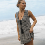 Sorrento Short Dress - Black and Cream
