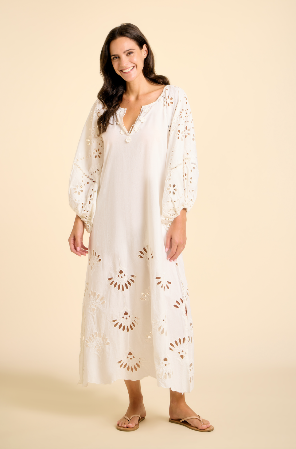 Donna Maxi Dress - White SITANO Donna Maxi Dress - White SITANO