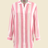 Positano Shirt Dress - Pink/White Cabana Stripes