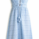 Fontelina Dress - Lucca Eyelet Light Blue