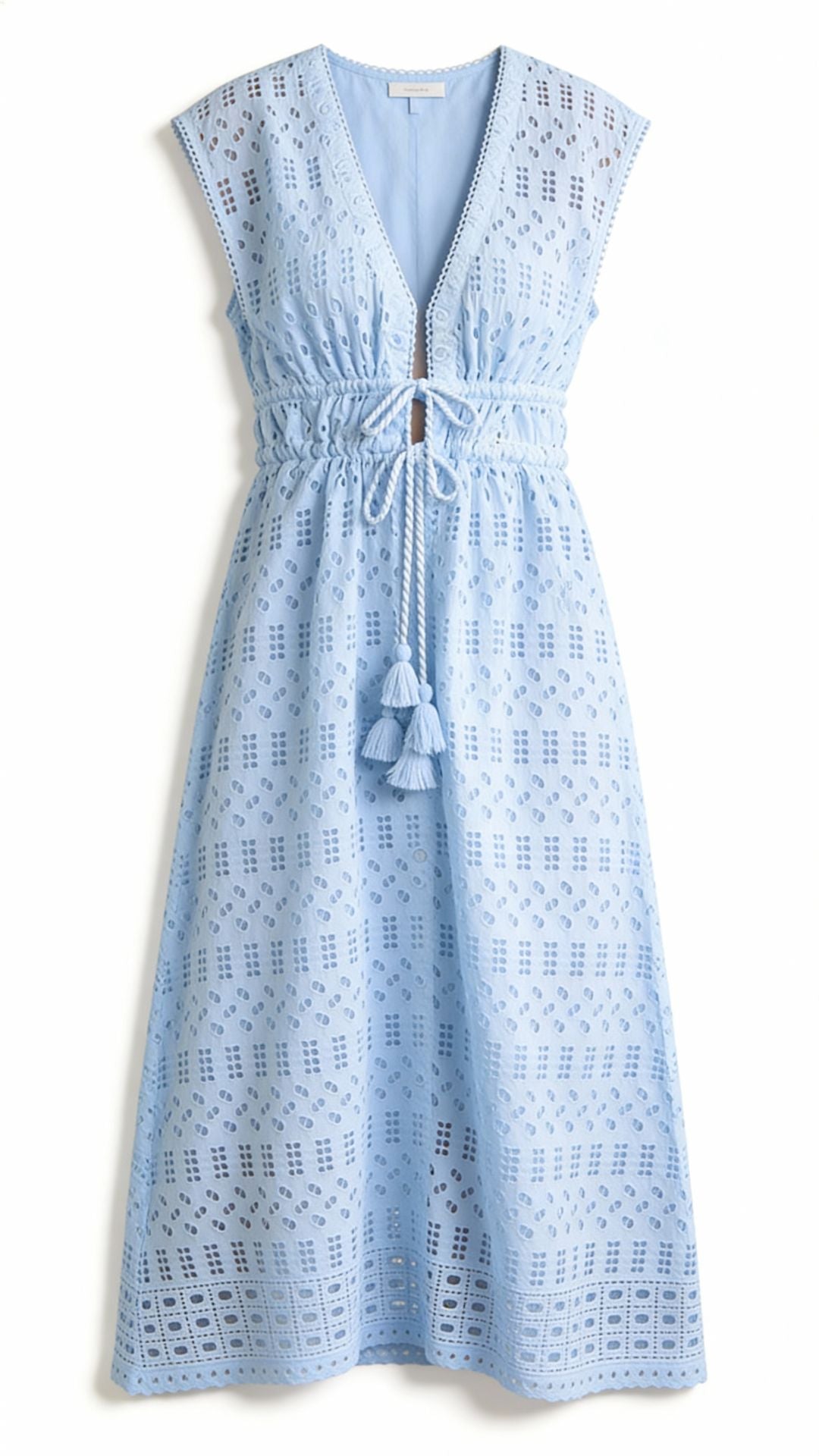 Fontelina Cap Sleeve Eyelet Cover-up in Blue Fontelina Cap Sleeve Eyelet Cover-up in Blue