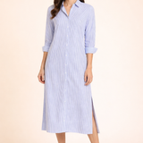 Lido Midi Shirt Dress - Light Blue Stripes with Ciao