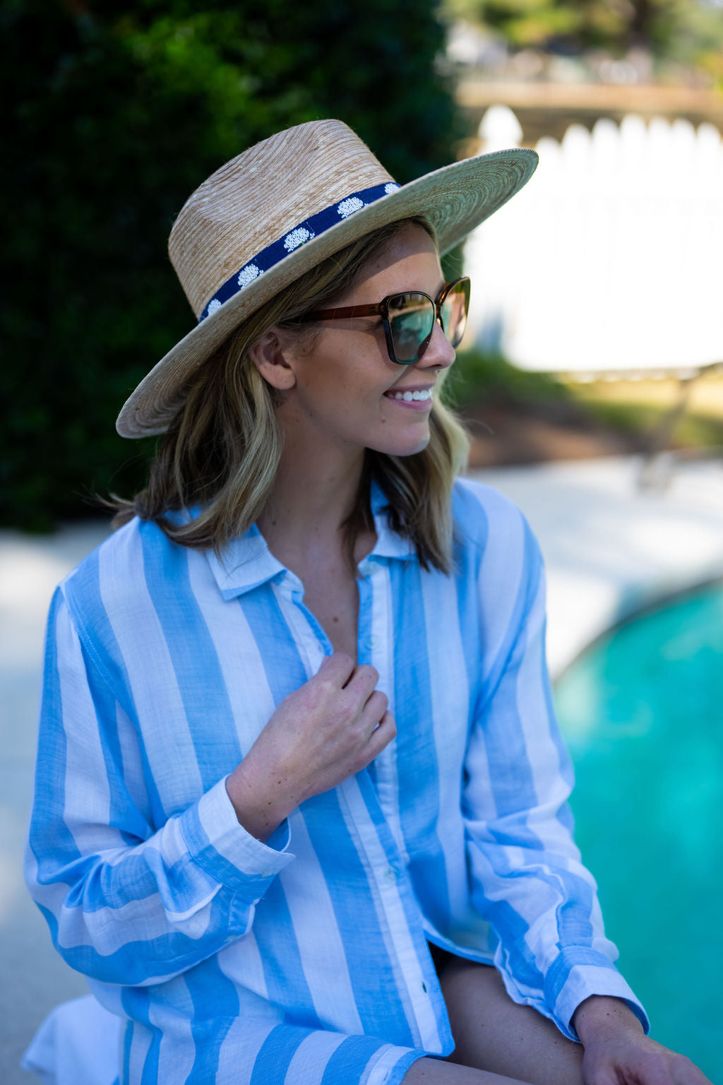 Po Shirt Dress Cover-up in Blue