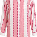 Positano Shirt Dress - Pink/White Cabana Stripes with Dots