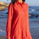 Positano Shirt Dress - Coral