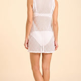 Sorrento Short Dress - Aria Crochet in White