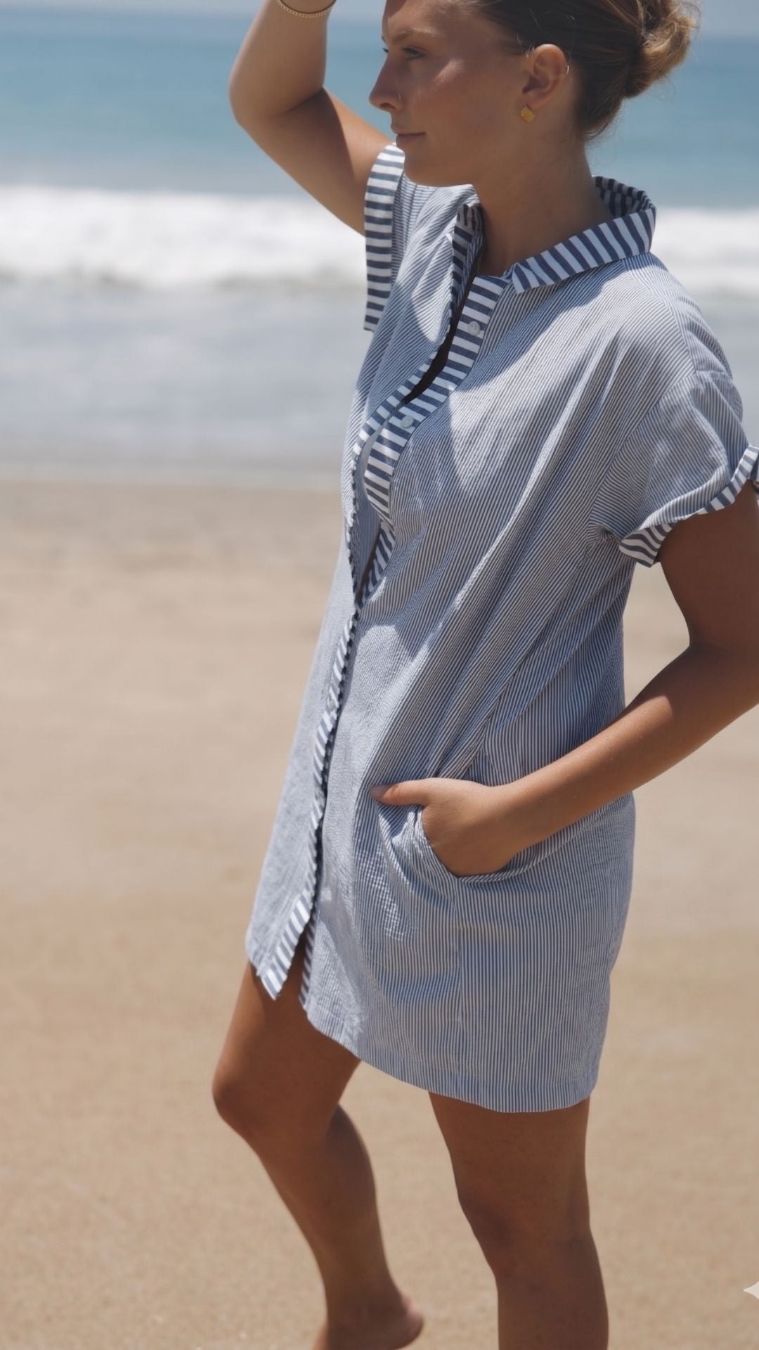 Riga Short Sleeve Short Dress