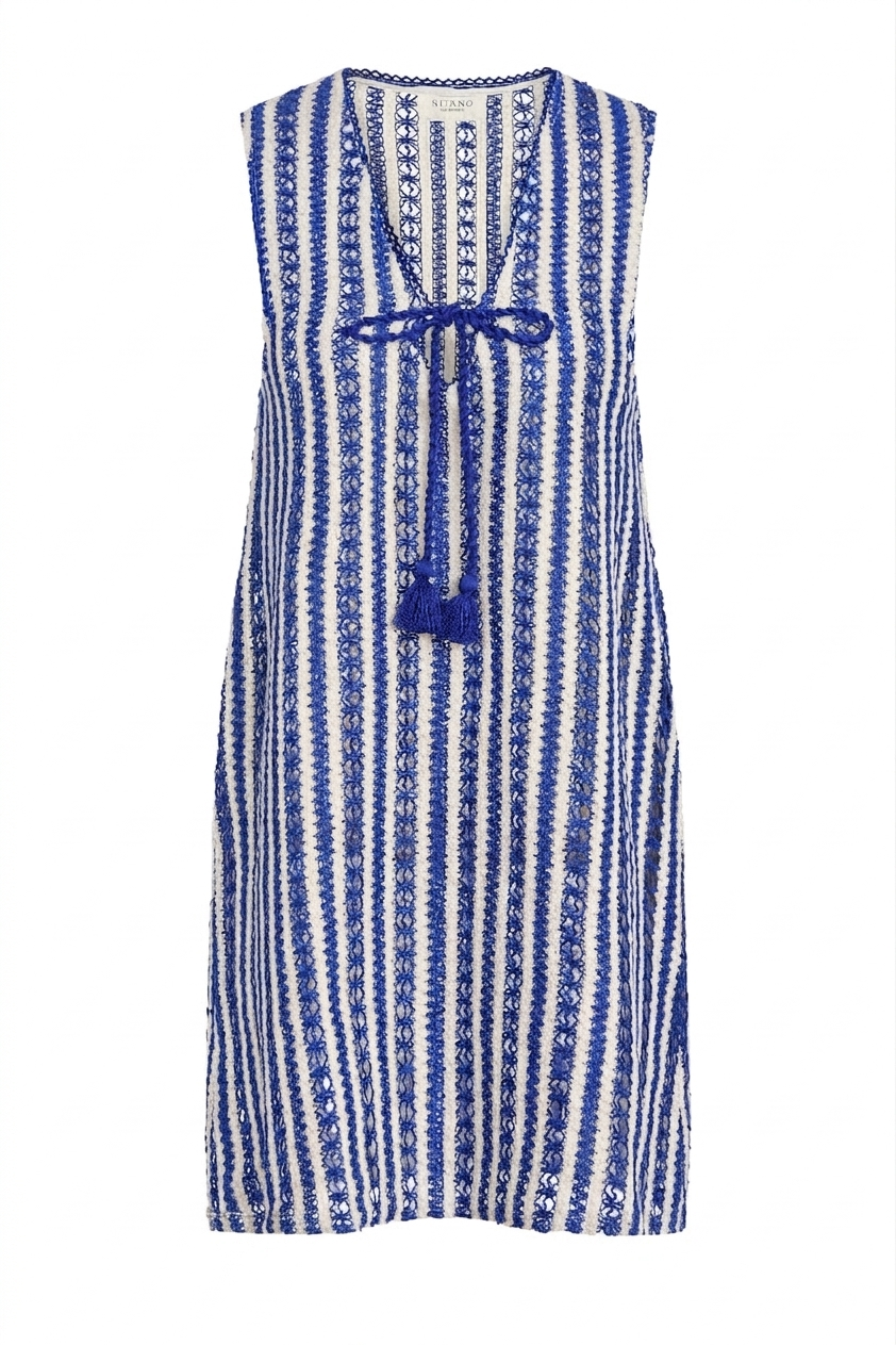Sorrento Short Dress - Azule Blue & White Stripes