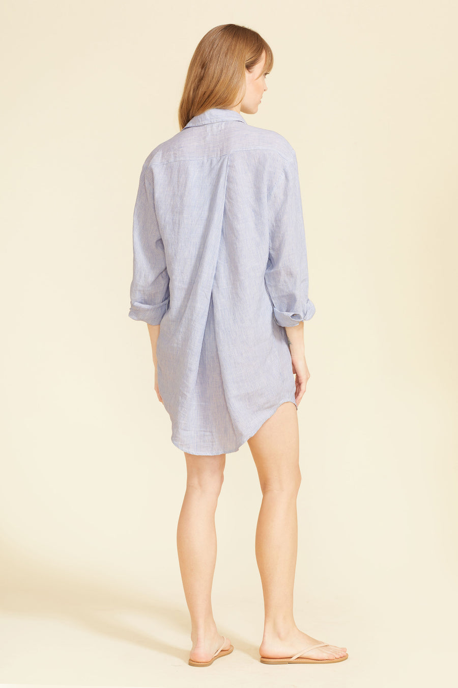 Lido Shirt Dress - Light Blue Stripes