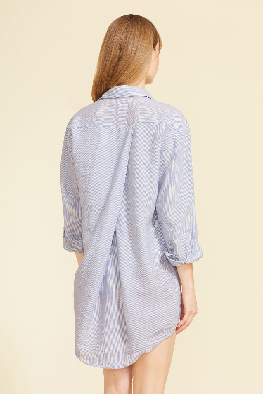 Lido Shirt Dress - Light Blue Stripes