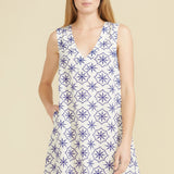 Natalia Dress - Blue/Cream (FINAL SALE)