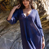 Sorrento Bell Sleeve Dress - Aria Crochet in Navy