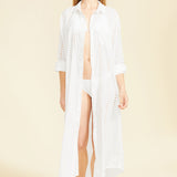 Positano Maxi Shirt Dress - White