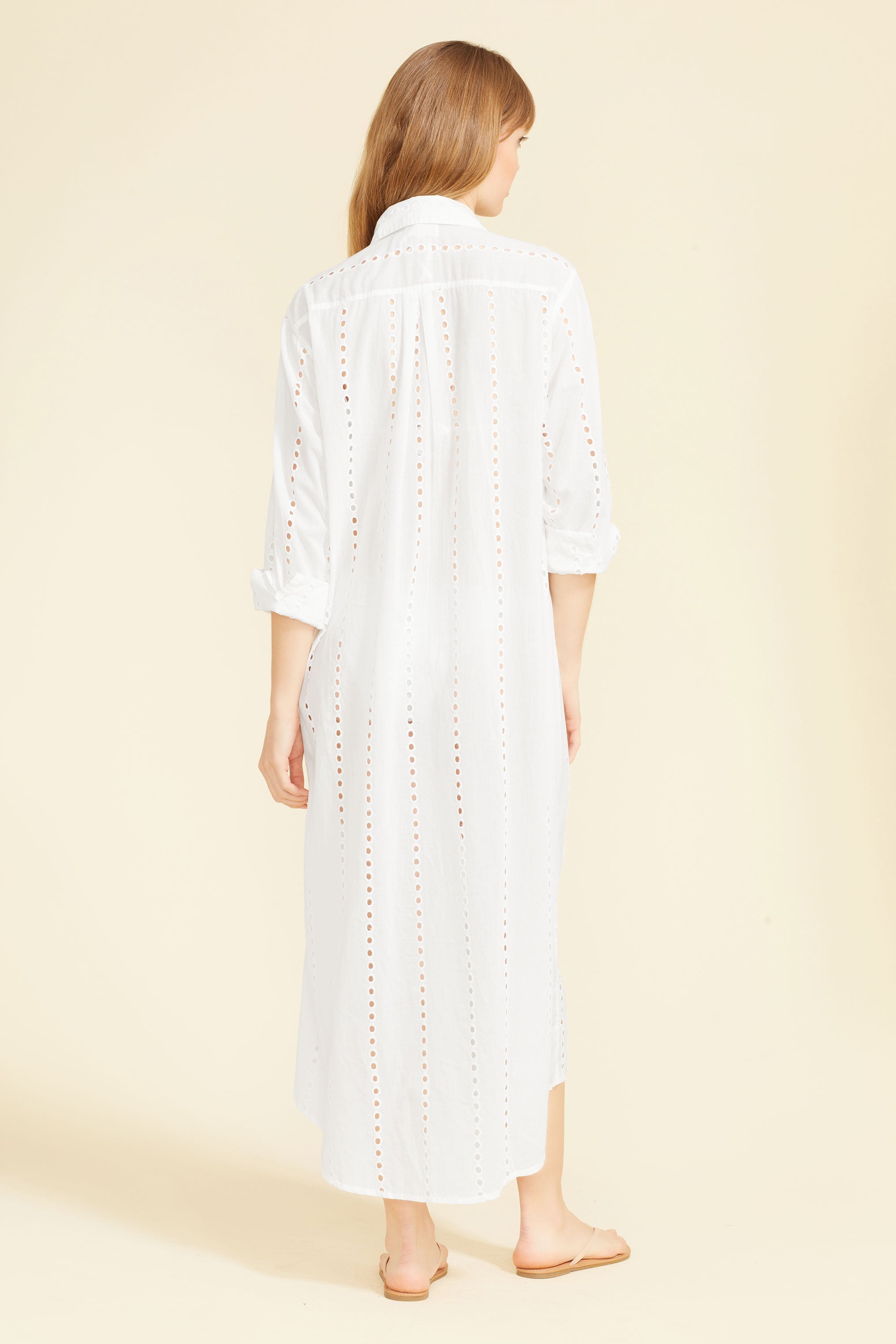 Sitano Women's Positano Maxi Shirt Dress - M / White Sitano Women's Positano Maxi Shirt Dress - M / White