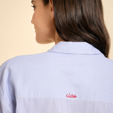 Lido Midi Shirt Dress - Light Blue Stripes with Ciao