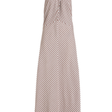 Amore Halter Dress - Brown/White Stripes