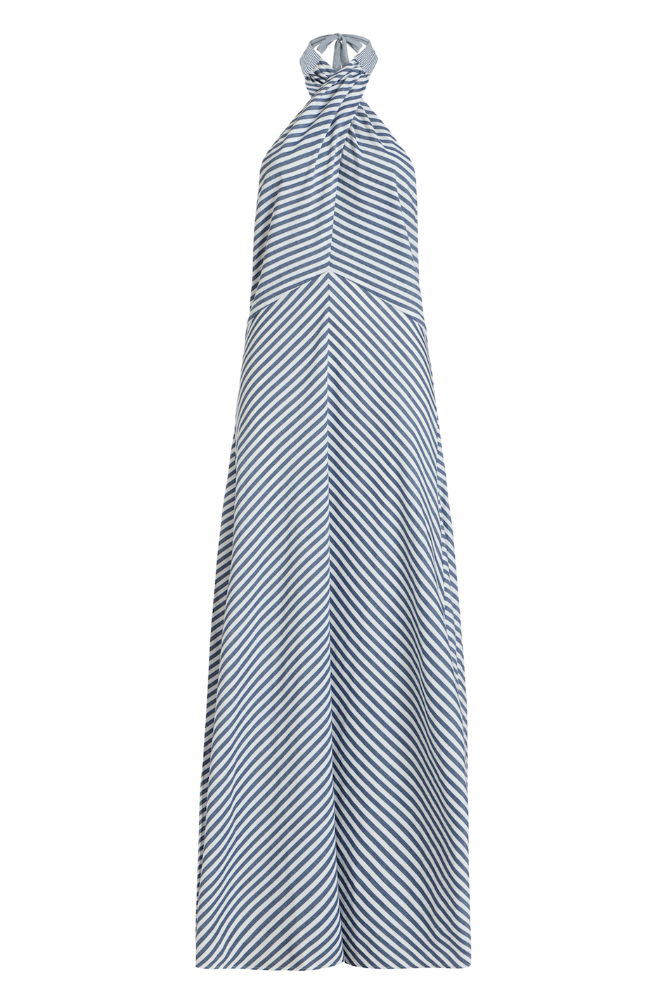 Amore Halter Dress - Navy/White Stripes