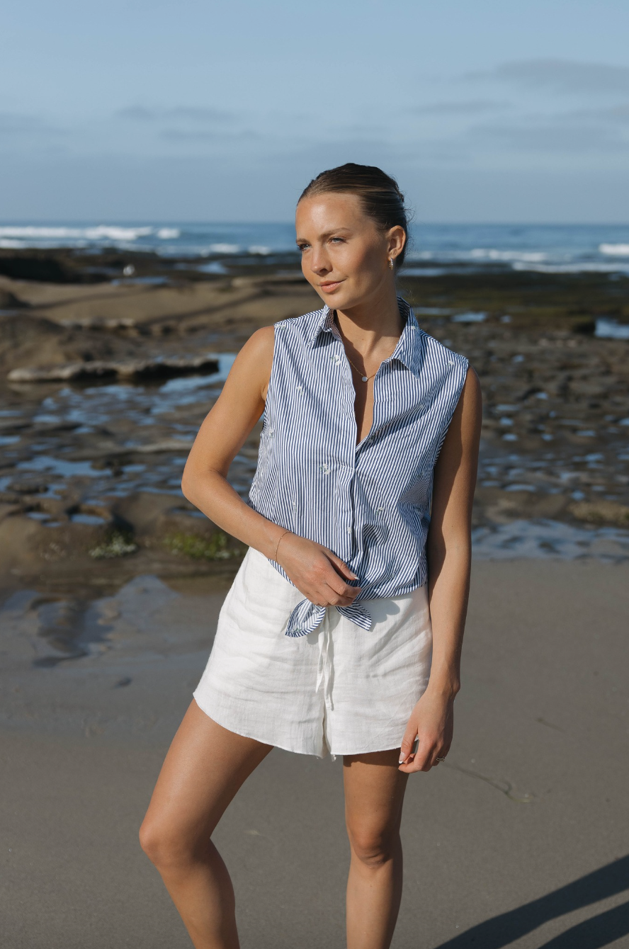 Sole Shirt - Navy & White Stripes