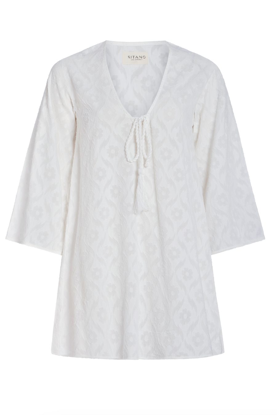 Siena Bell Sleeve Dress - White