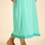 Positano Midi Tank Dress - Blue/Green Cabana Stripes