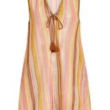 Sorrento Short Dress - Lavender/Orange/Brown Stripes