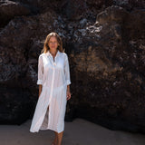 Positano Maxi Shirt Dress - White