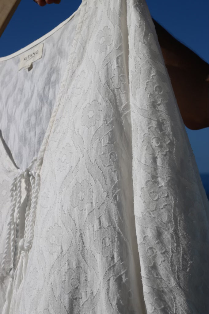 Siena Bell Sleeve Dress - White