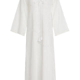 Sorrento Bell Sleeve Maxi Dress - Aria Fabric in White