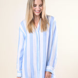 Positano Shirt Dress - Blue/White Cabana Stripes